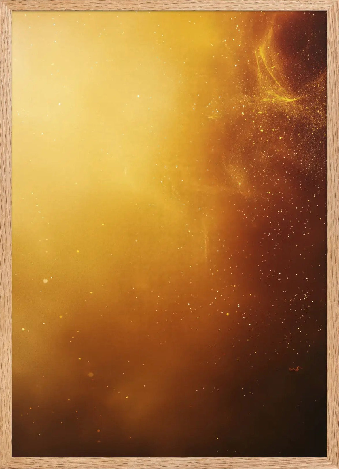 De Gouden Nevel — Minimalistische gouden kosmisch licht wandposter