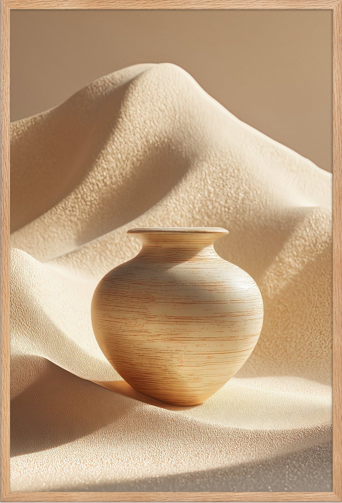 Il Vaso e la Duna — con cornice in rovere massello, 61 × 91 cm