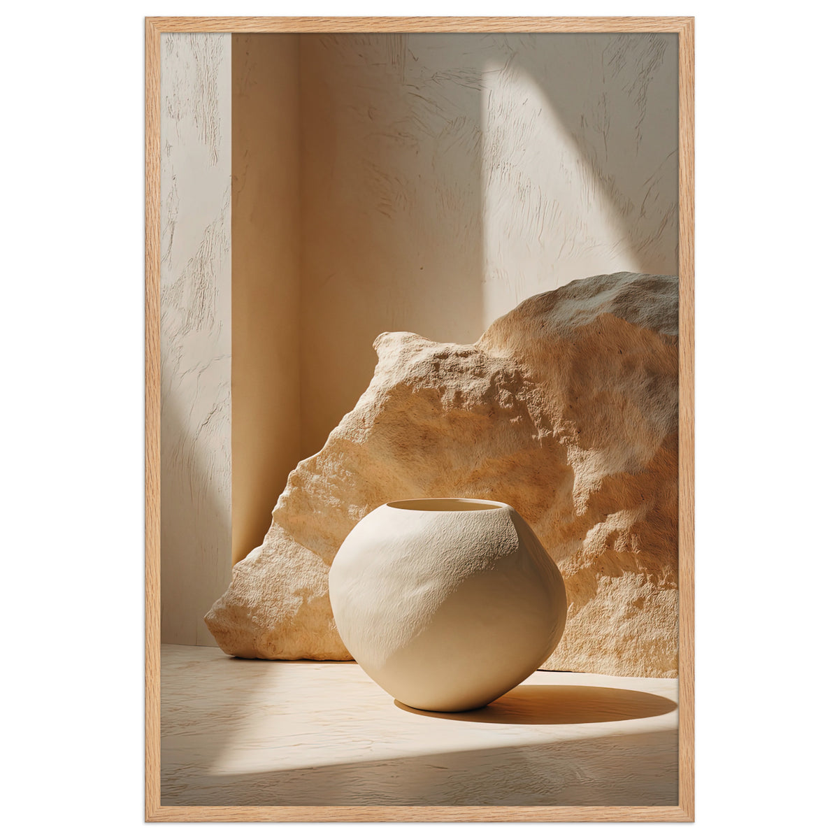 La Sfera e la Roccia — con cornice in rovere massello, 61 × 91 cm