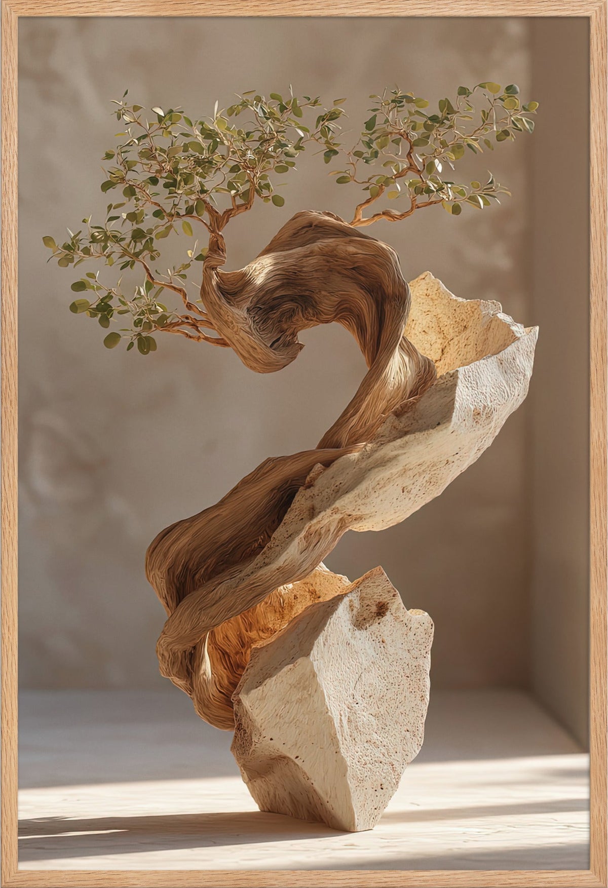Den Vridna Oliven — med ram i massiv ek, 61 × 91 cm