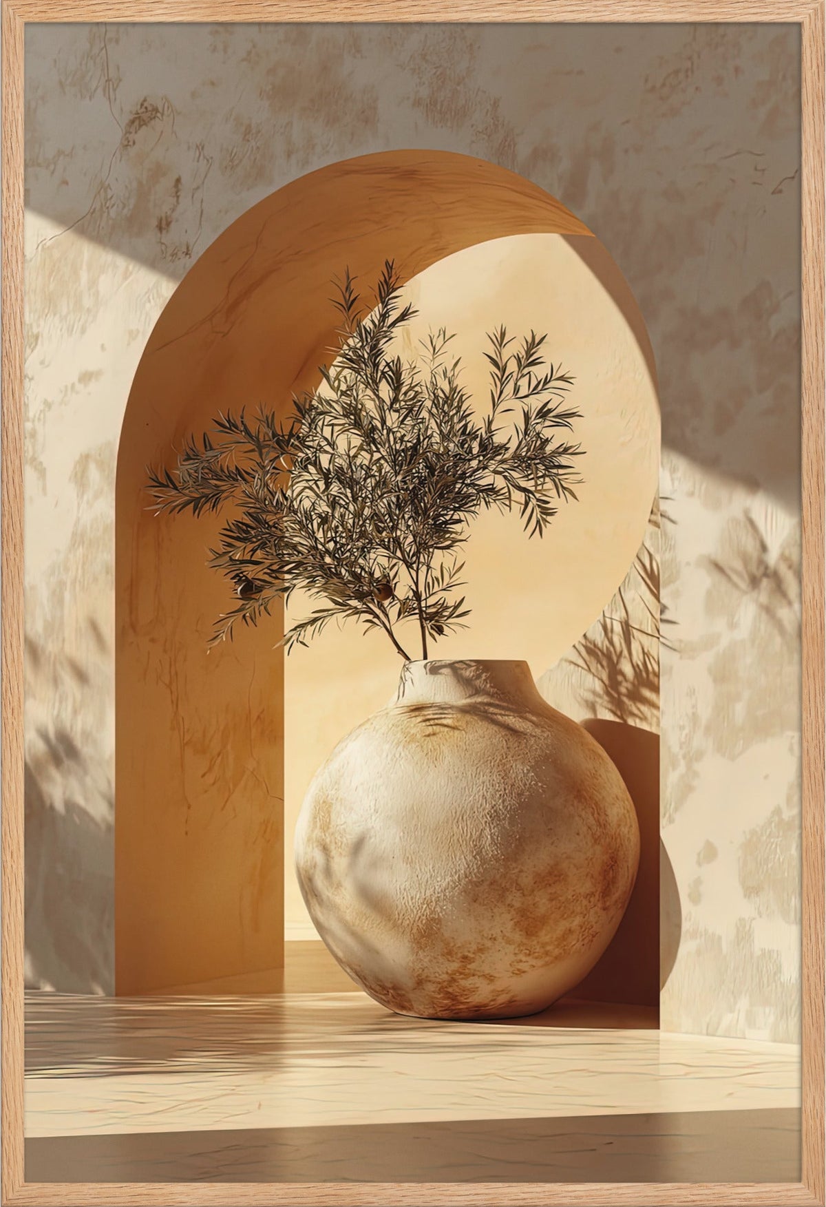 Der Ockerbogen — gerahmt in massiver Eiche, 61 × 91 cm