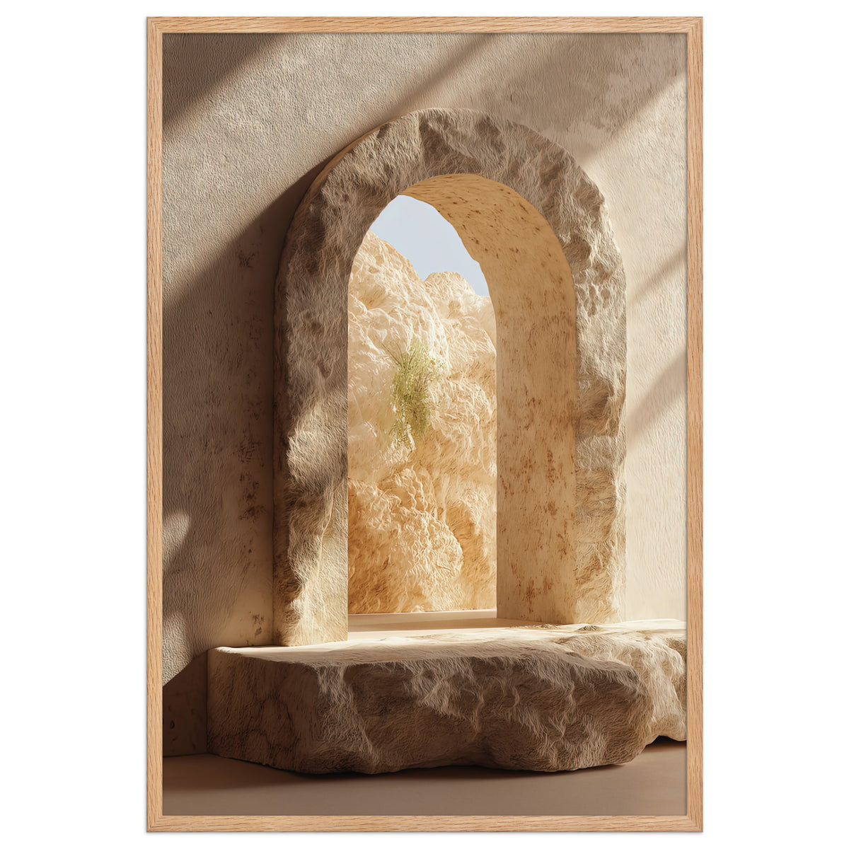 La Finestra sulla Falesia — con cornice in rovere massello, 61 × 91 cm