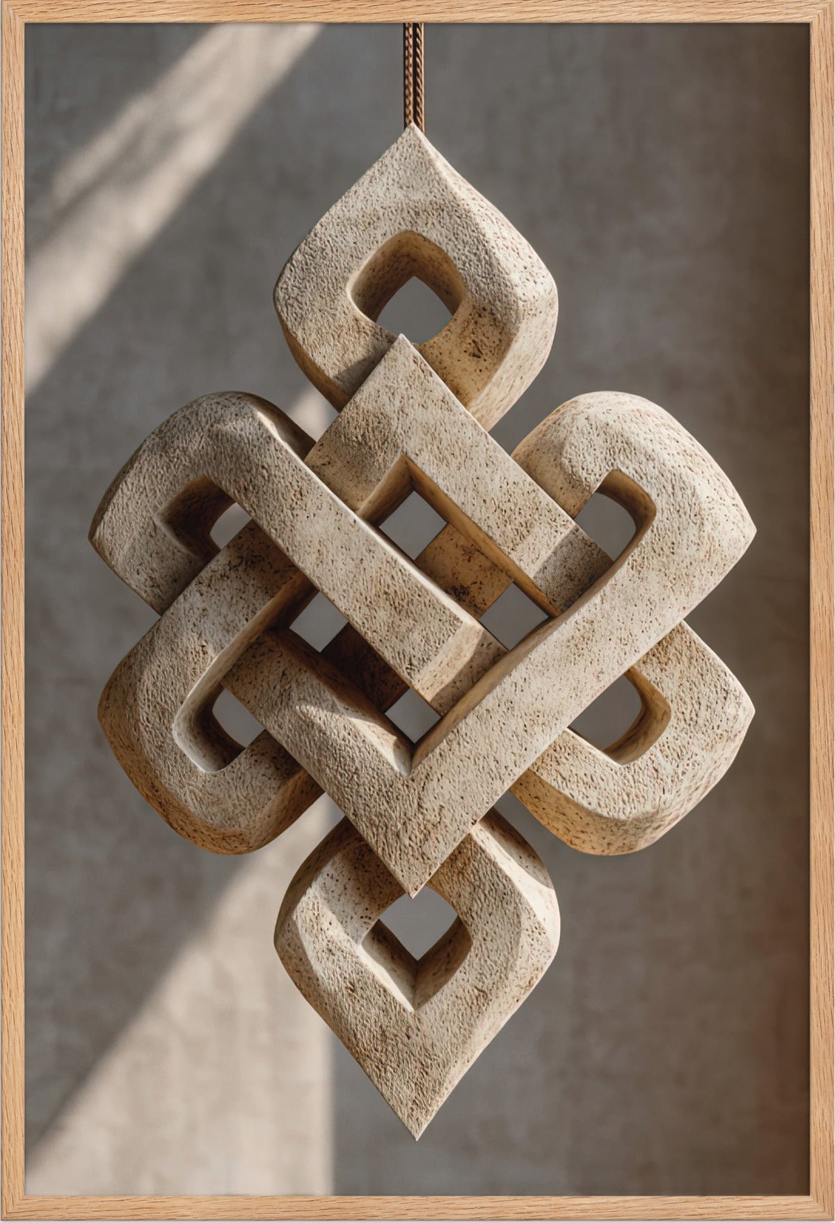 The Stone Knot — framed in solid oak, 61 × 91 cm