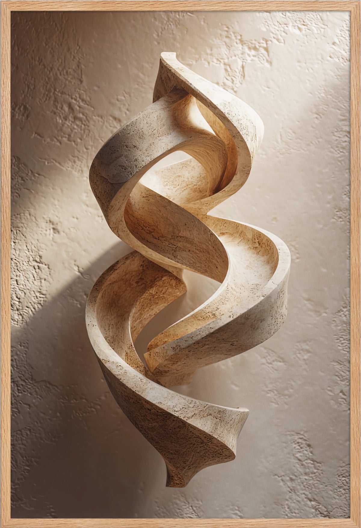 The Twisted Ribbon — framed in solid oak, 61 × 91 cm
