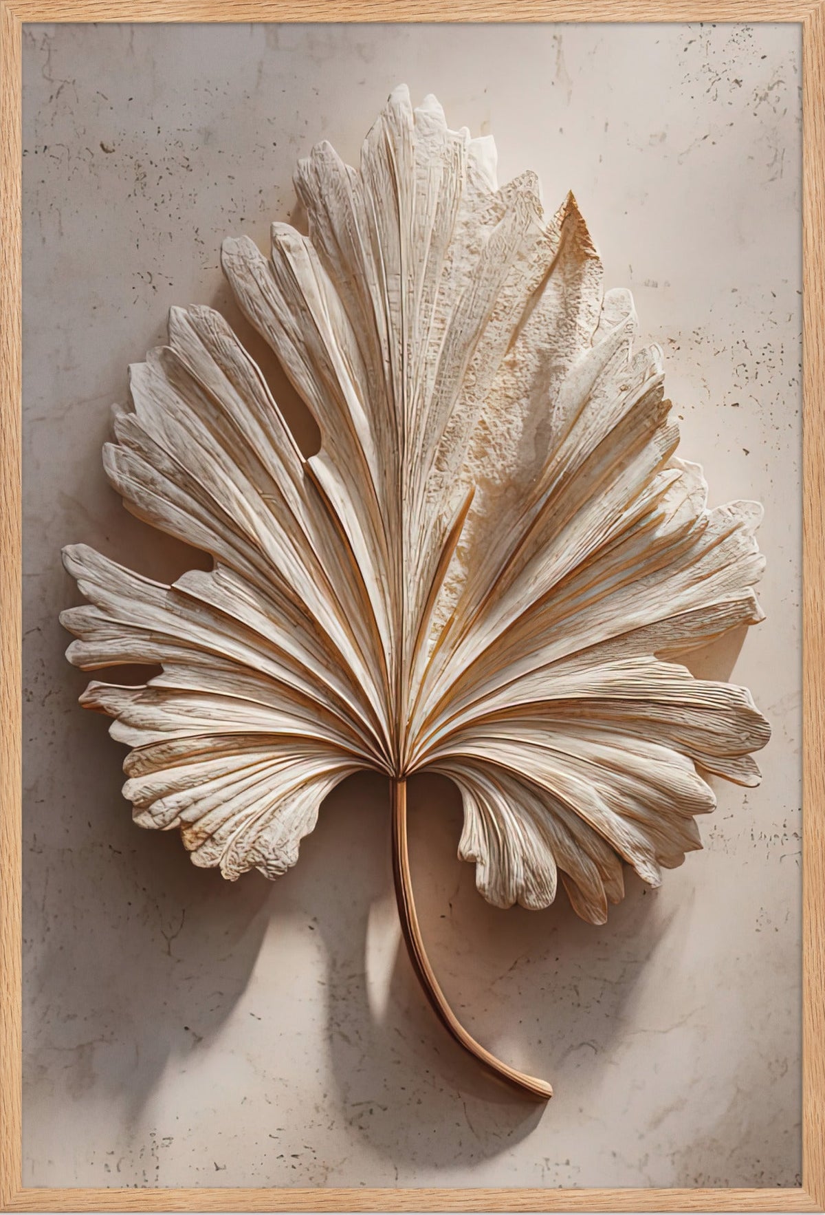 The Palm in Relief — framed in solid oak, 61 × 91 cm