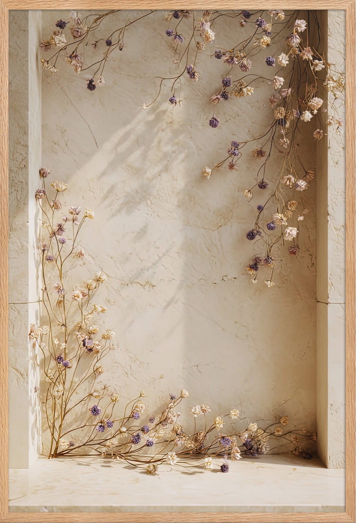 Die wilde Girlande — gerahmt in massiver Eiche, 61 × 91 cm