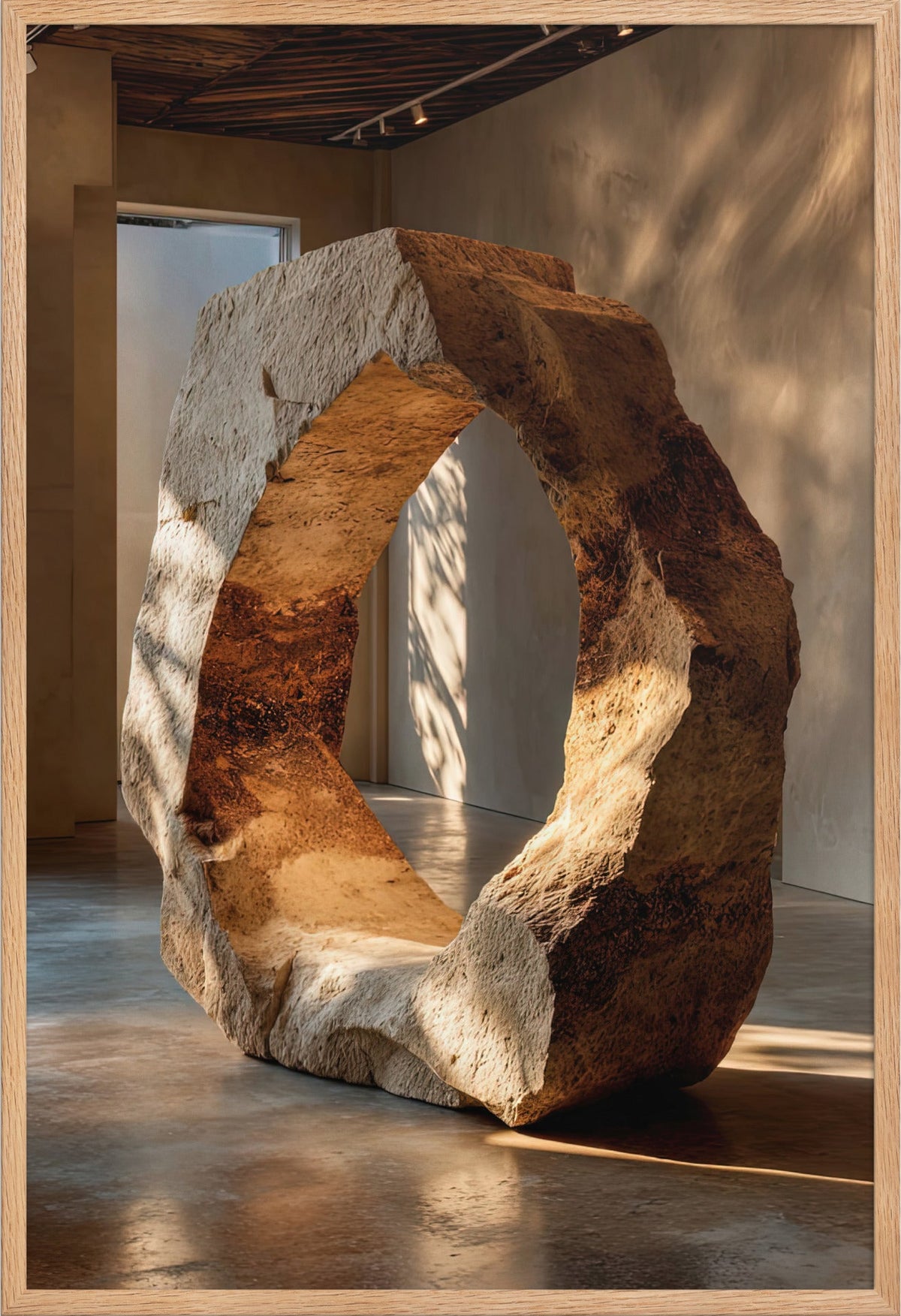 Der schwebende Bogen — gerahmt in massiver Eiche, 61 × 91 cm