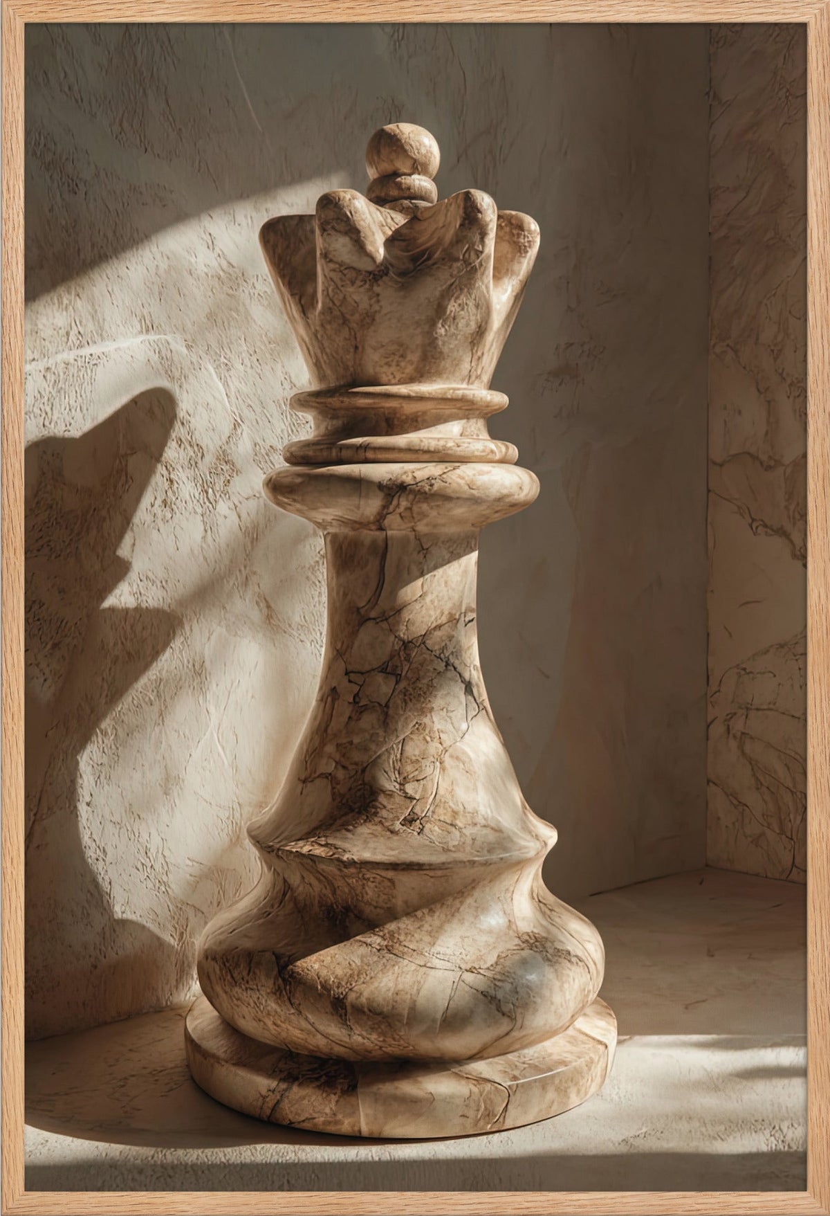 Der Marmorkönig — gerahmt in massiver Eiche, 61 × 91 cm