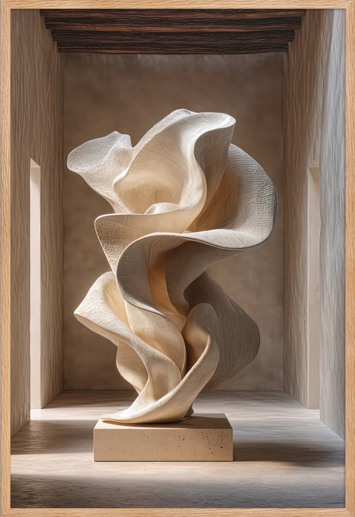 Het Ivoorkleurige Doek — ingelijst in massief eiken, 61 × 91 cm