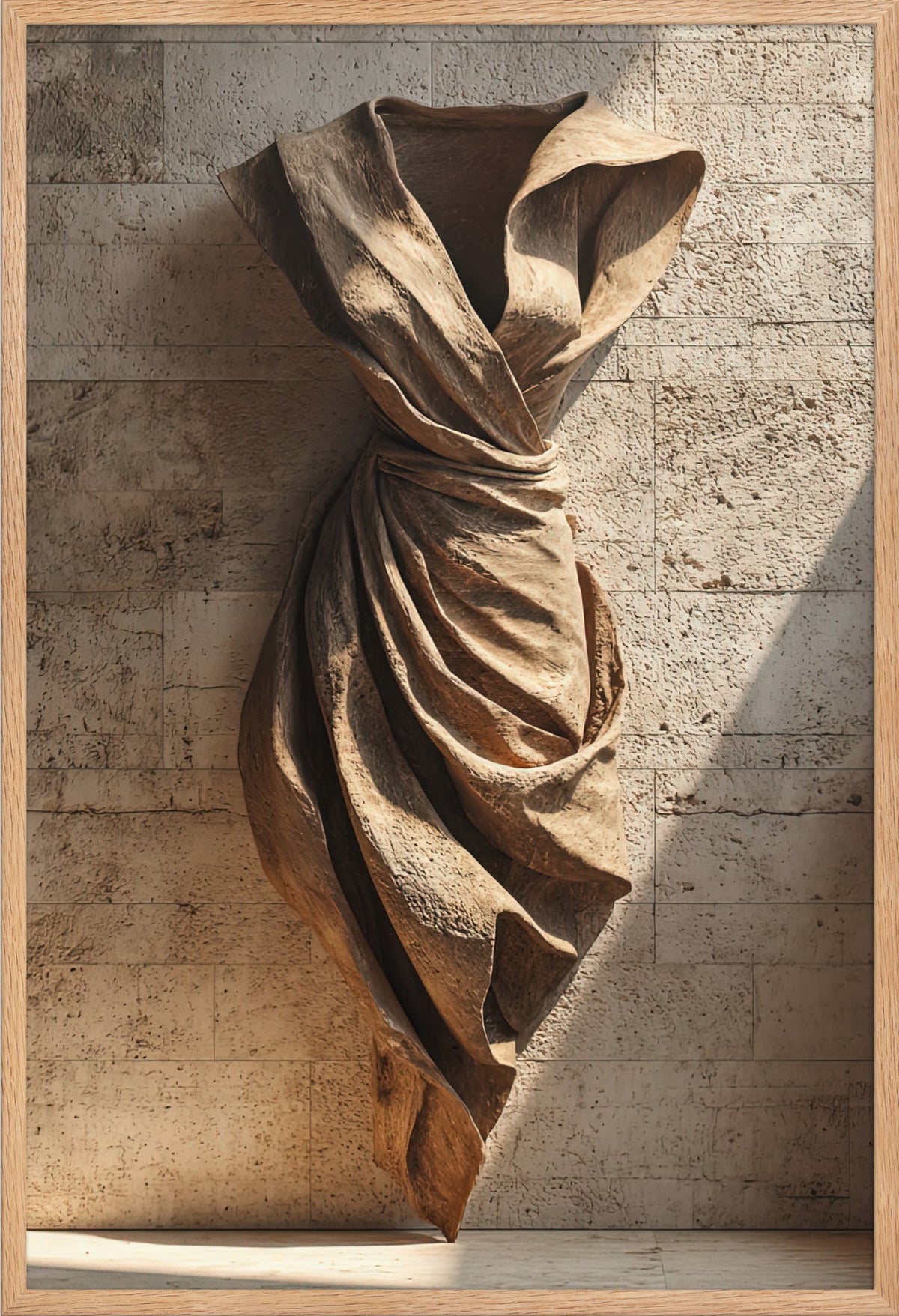 La Veste di Pietra — con cornice in rovere massello, 61 × 91 cm