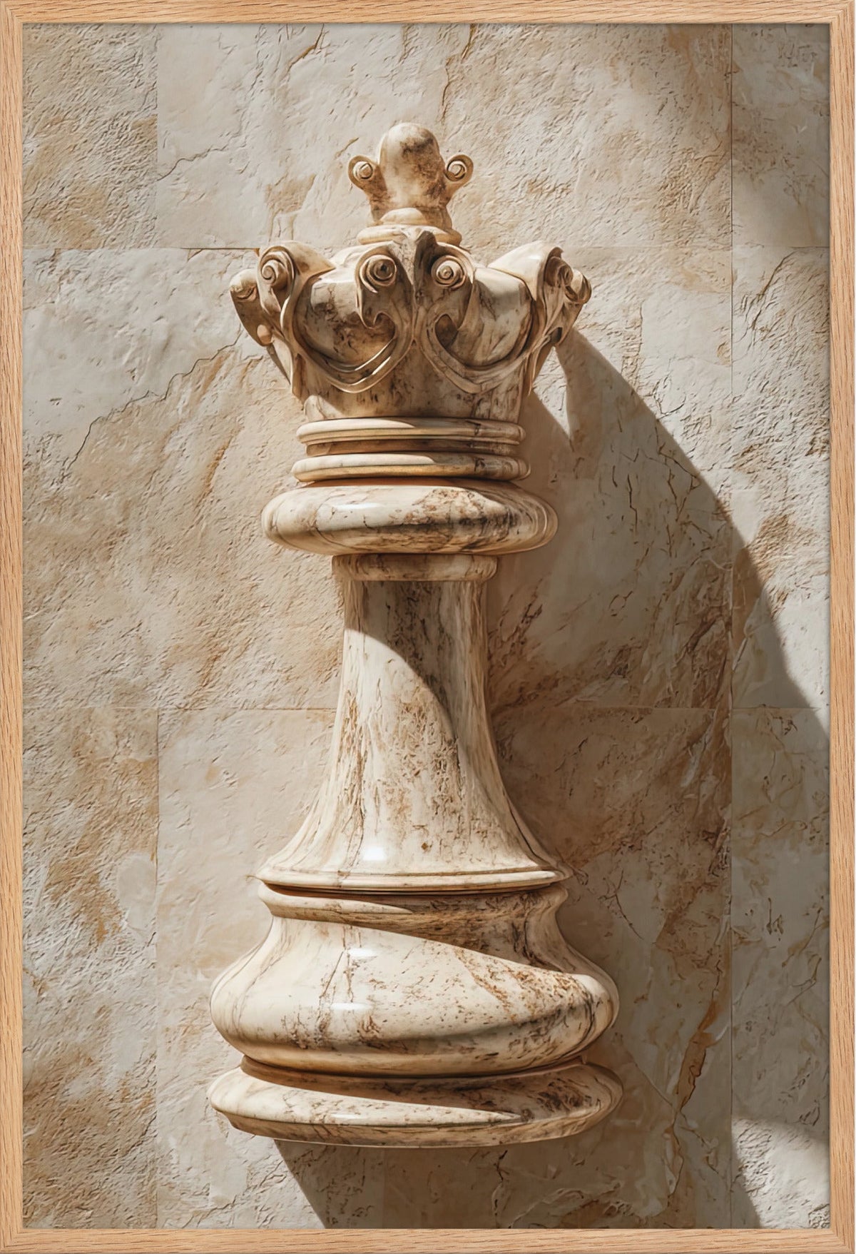 The Crowned King — framed in solid oak, 61 × 91 cm