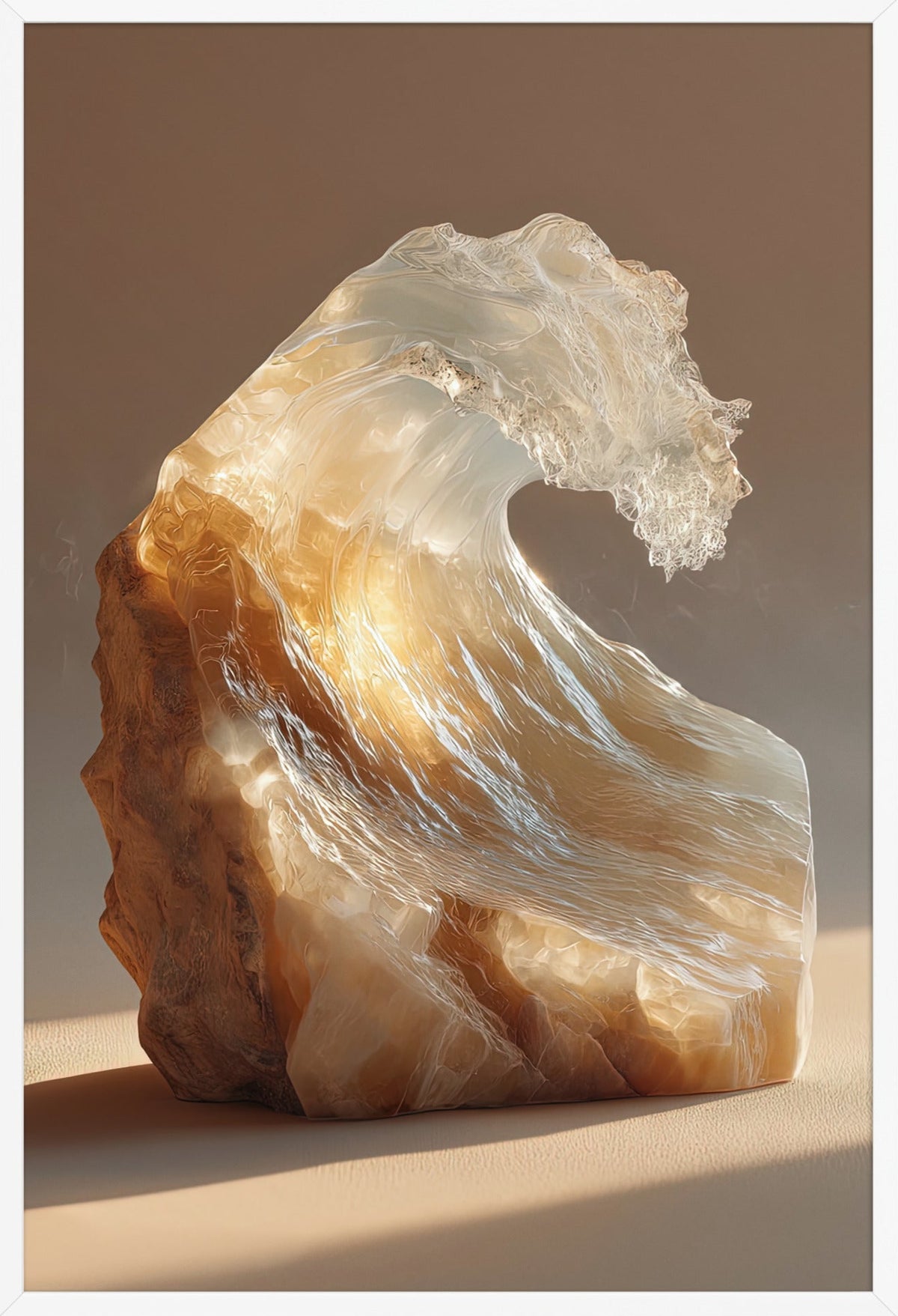 De Kwartsgolf — ingelijst in wit, 61 × 91 cm
