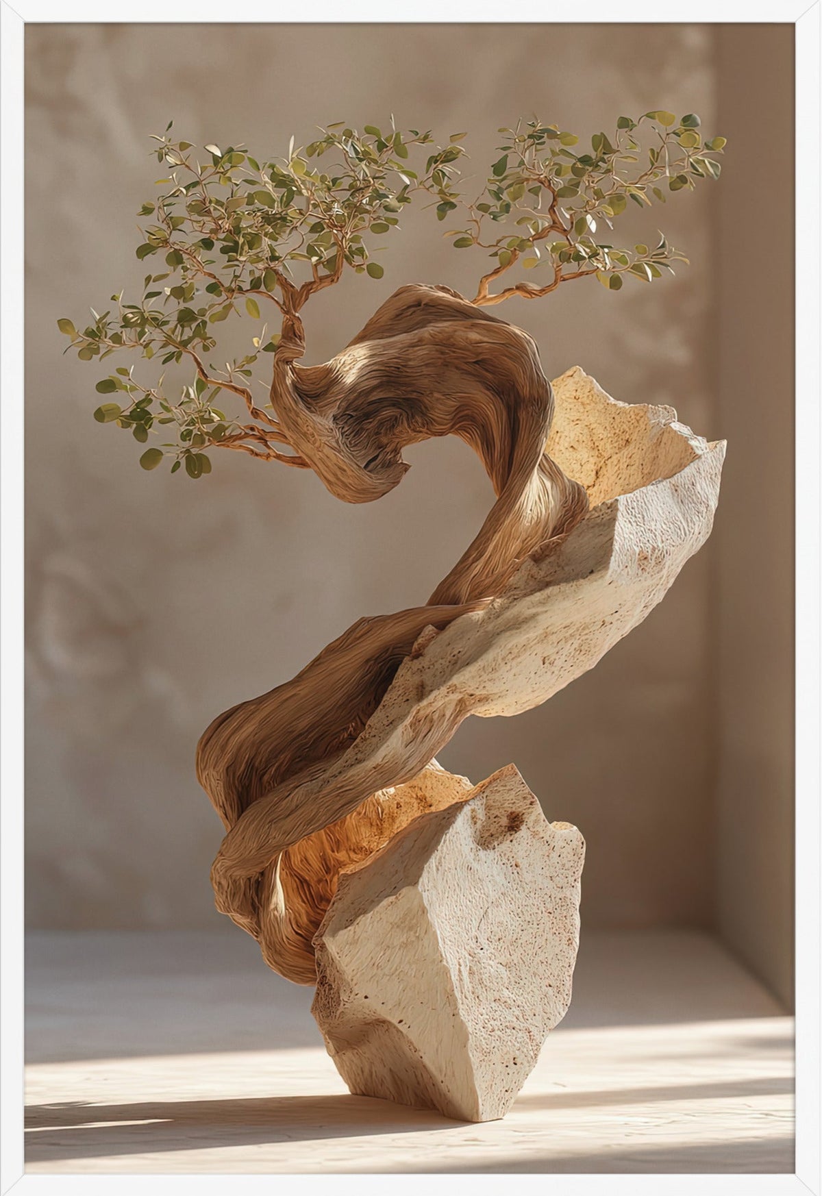 Den Vridna Oliven — med vit ram, 61 × 91 cm
