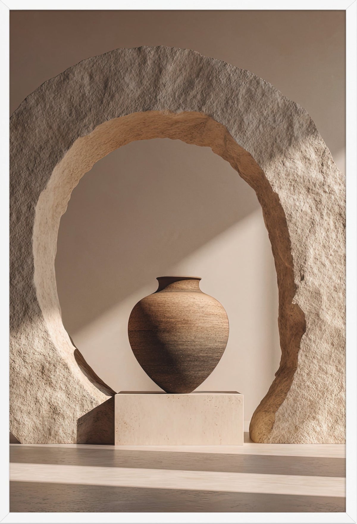 Stenringen — med vit ram, 61 × 91 cm
