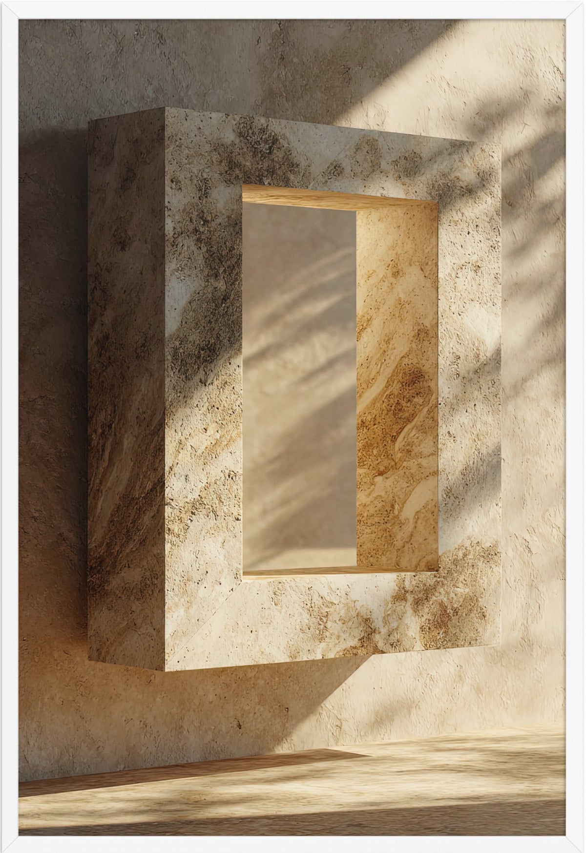 De Travertijnen Lijst — ingelijst in wit, 61 × 91 cm