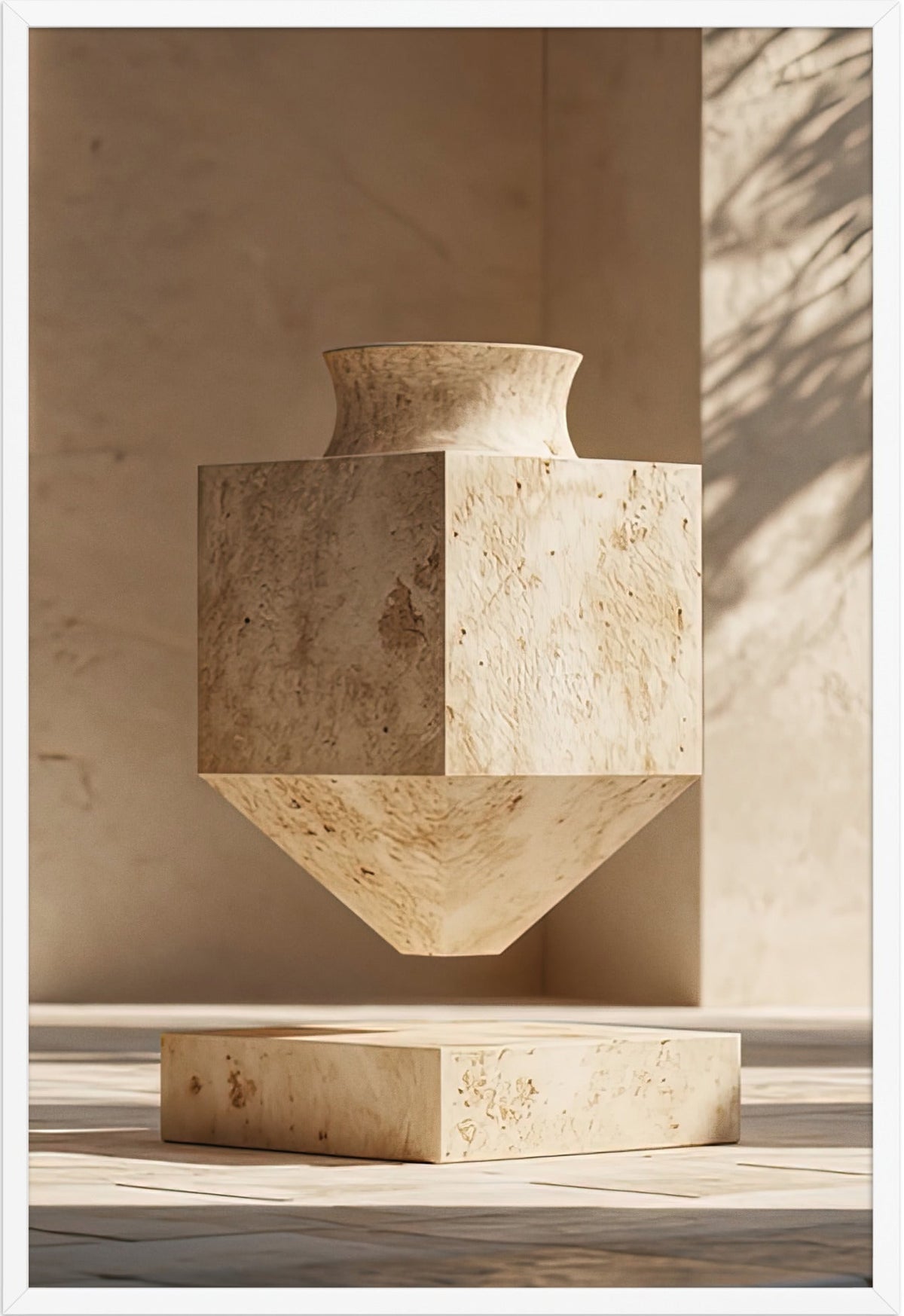 De Geometrische Urn — ingelijst in wit, 61 × 91 cm