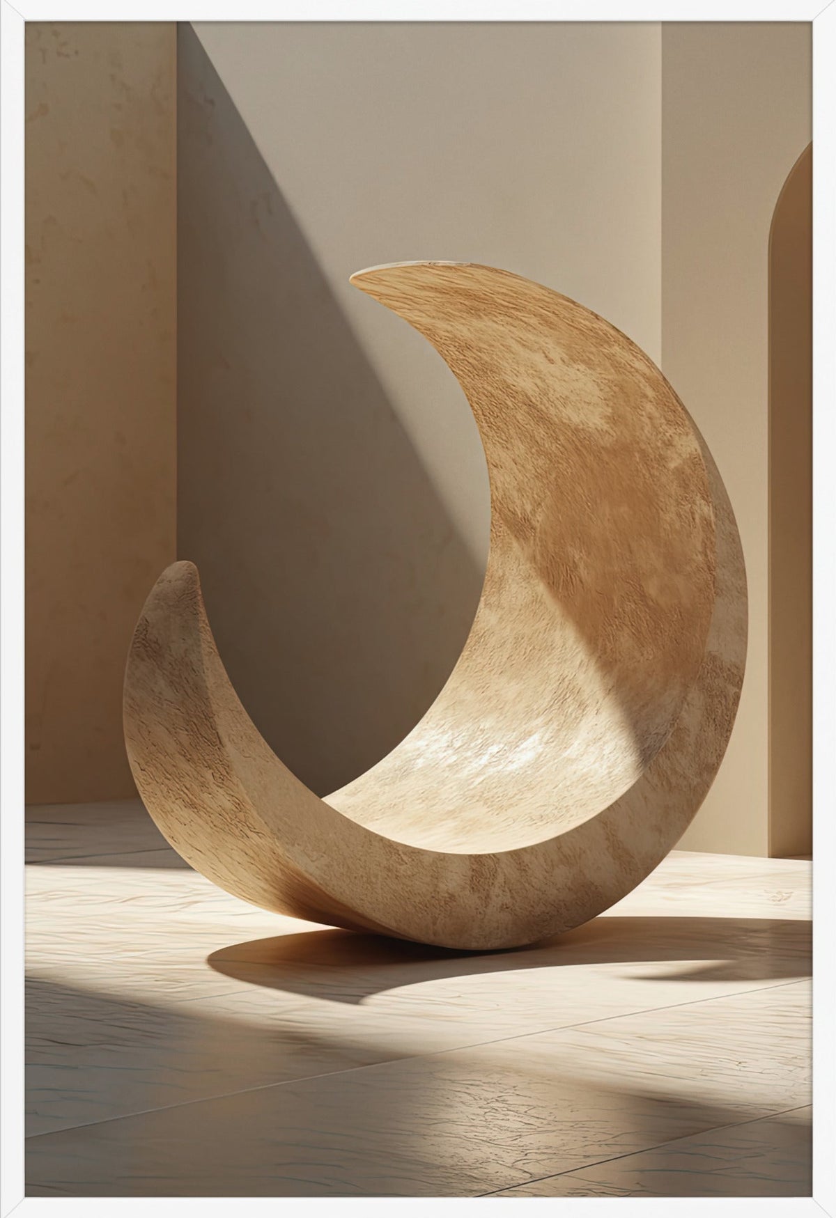 Die Steinsichel — gerahmt in Weiß, 61 × 91 cm