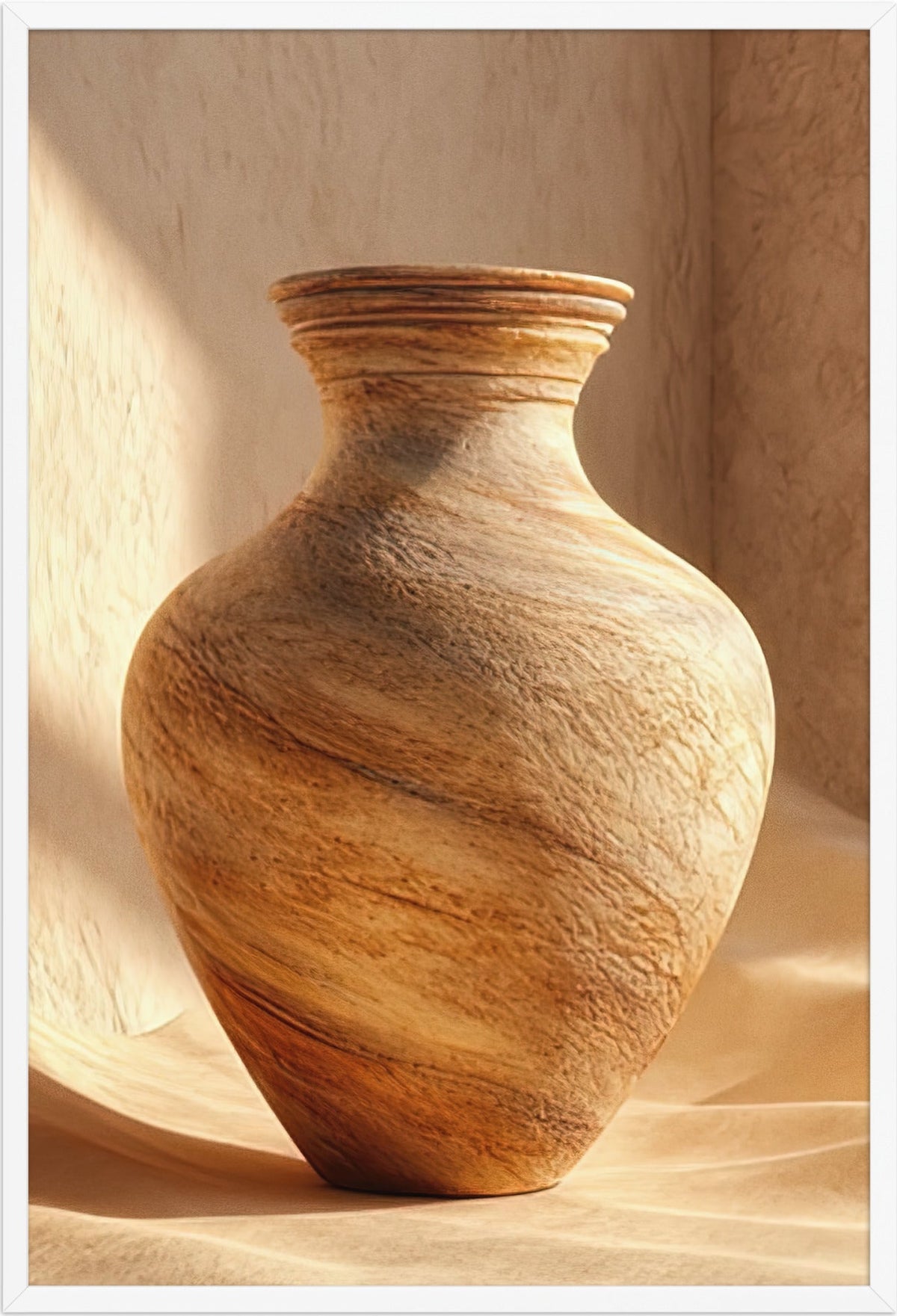 The Veined Vase — framed in white, 61 × 91 cm