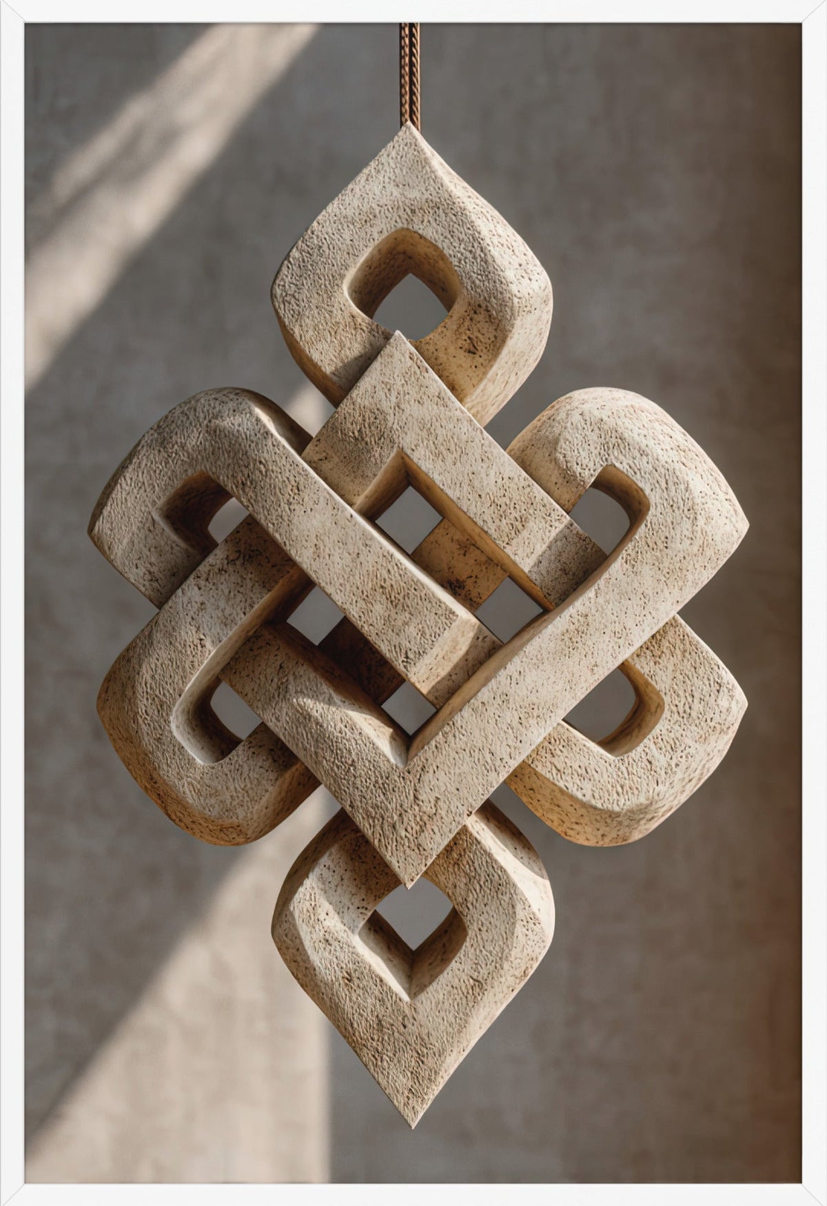 The Stone Knot — framed in white, 61 × 91 cm