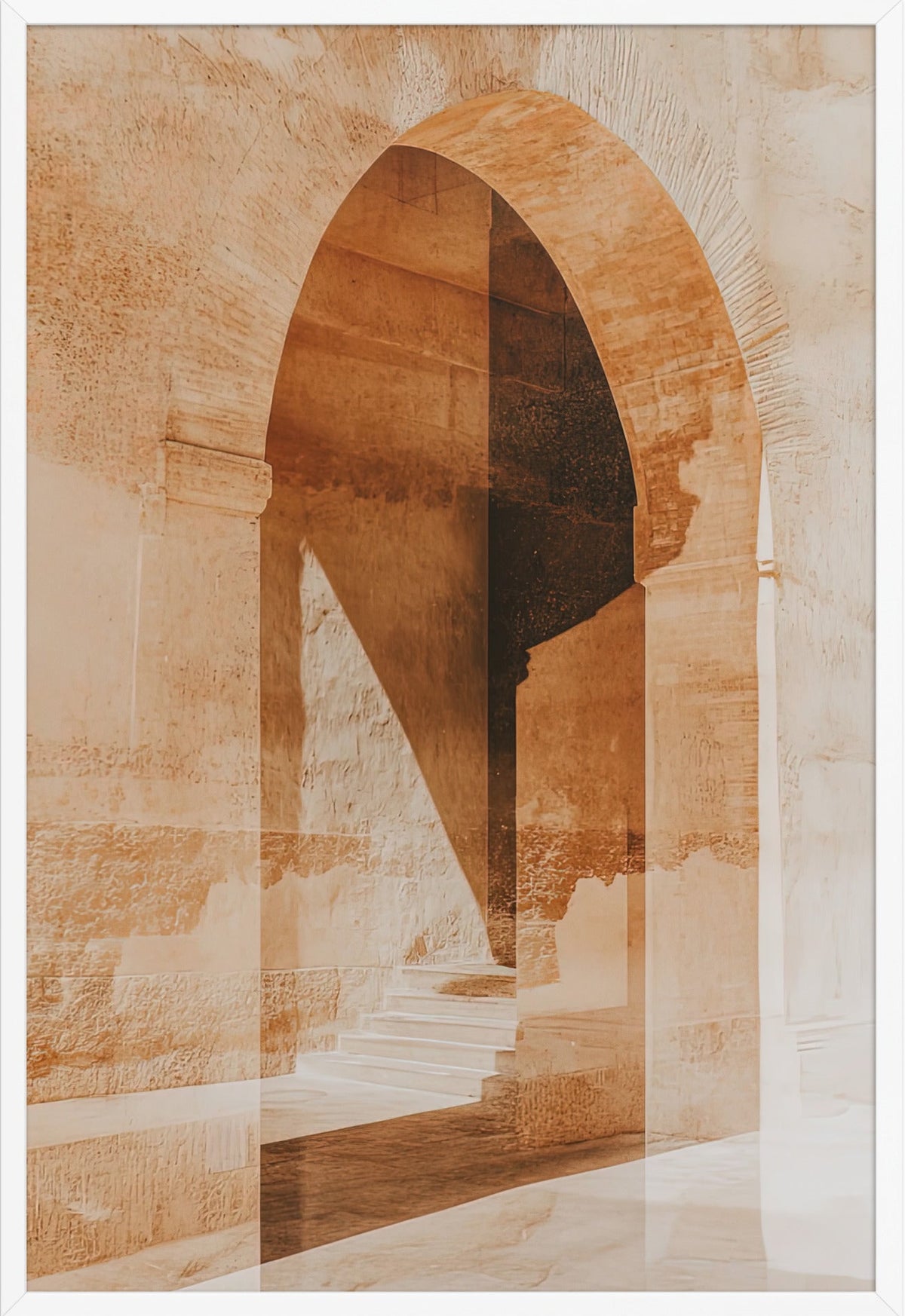 Die ockerfarbene Vorhalle — gerahmt in Weiß, 61 × 91 cm