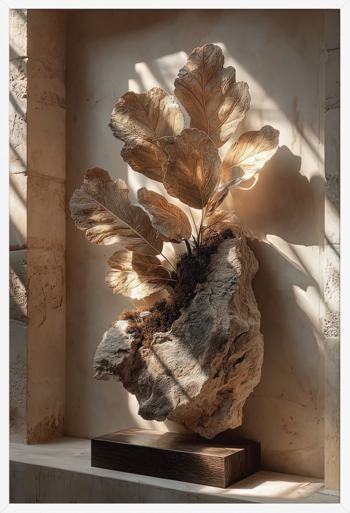Den Förstenade Kvisten — med vit ram, 61 × 91 cm