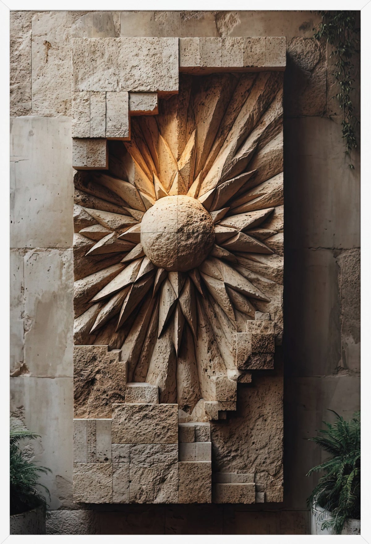 Den Inmurade Solen — med vit ram, 61 × 91 cm