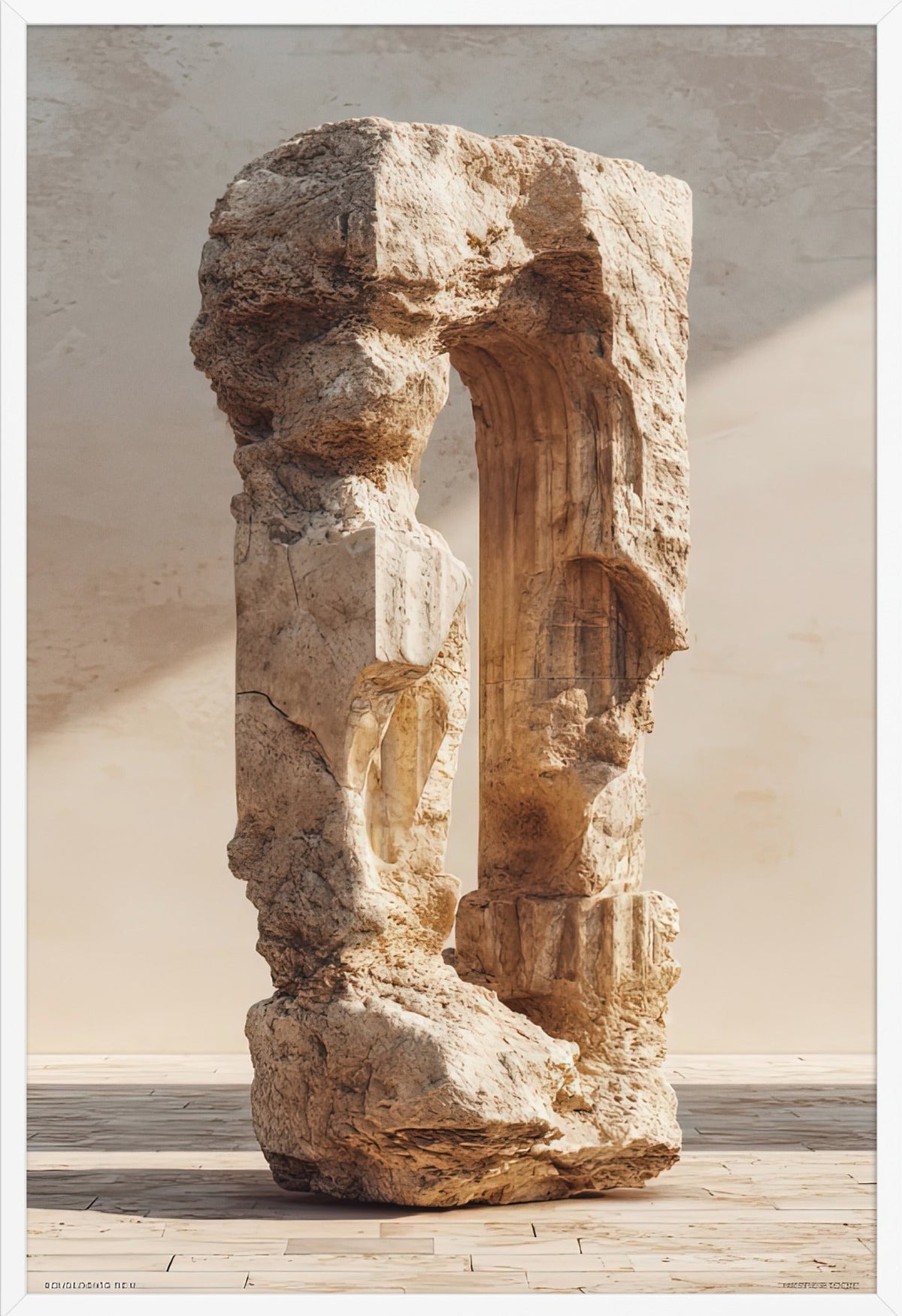 Die gebrochene Säule — gerahmt in Weiß, 61 × 91 cm