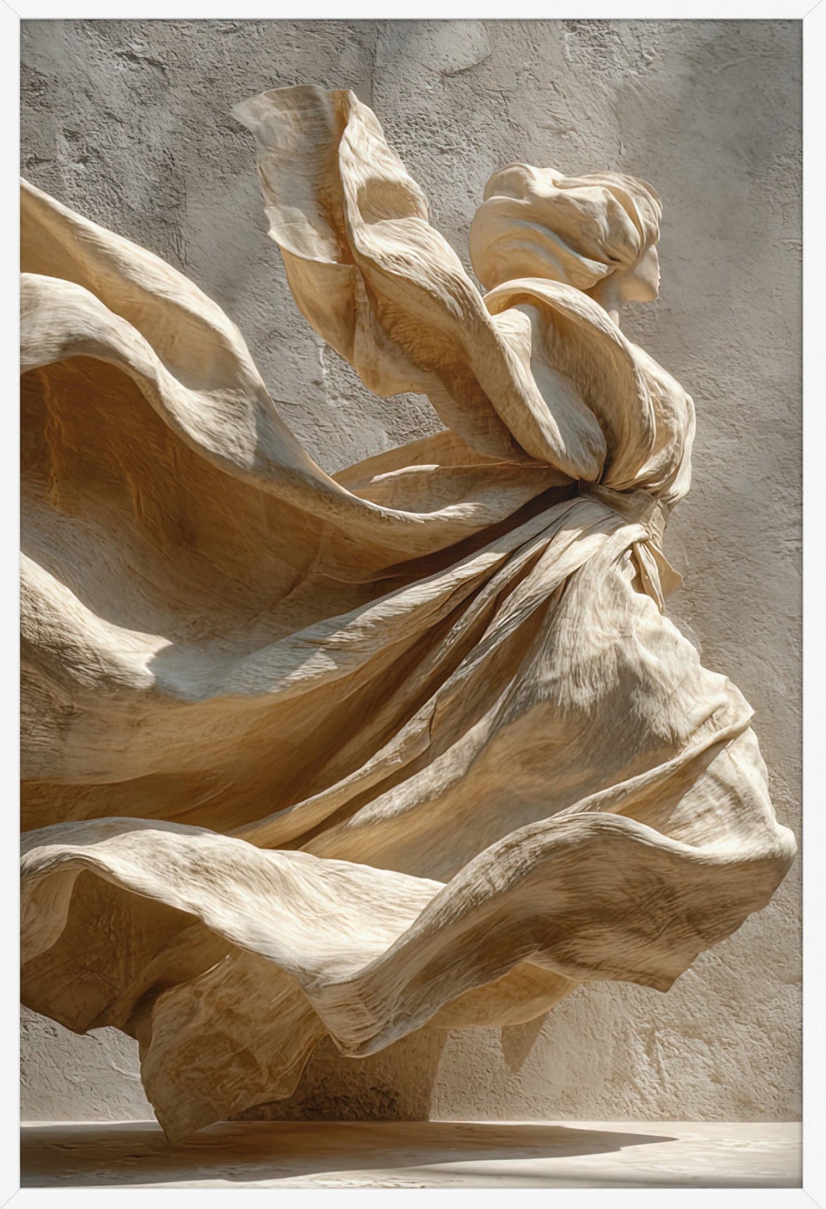 Das wehende Leinen — gerahmt in Weiß, 61 × 91 cm
