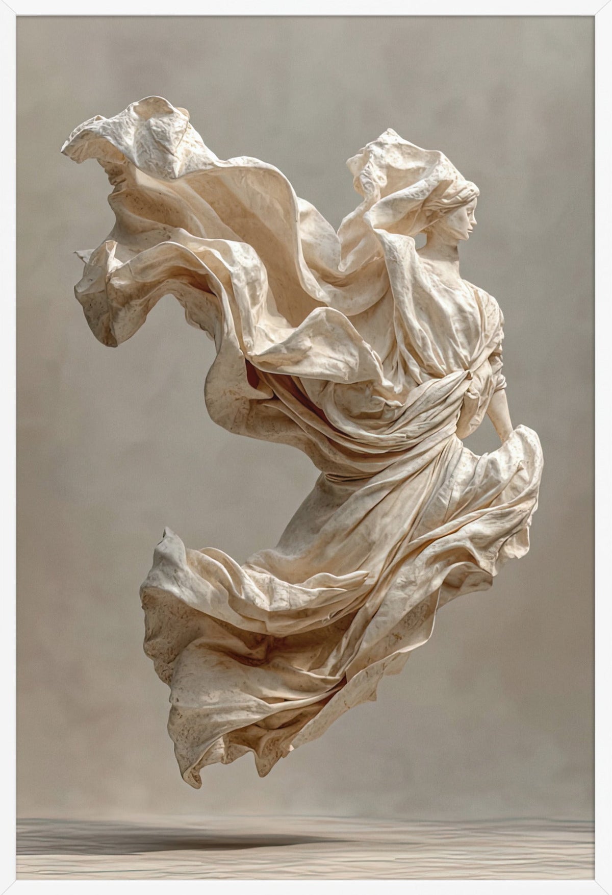Die Tänzerin aus Leinen — gerahmt in Weiß, 61 × 91 cm