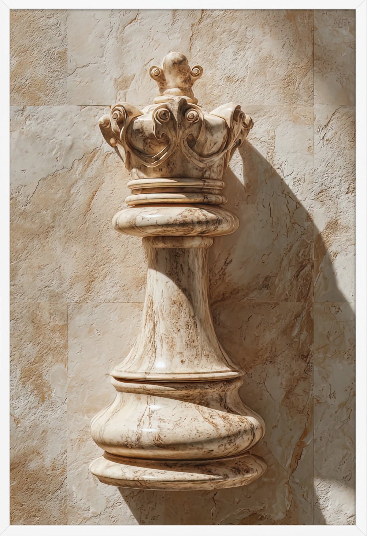 The Crowned King — framed in white, 61 × 91 cm
