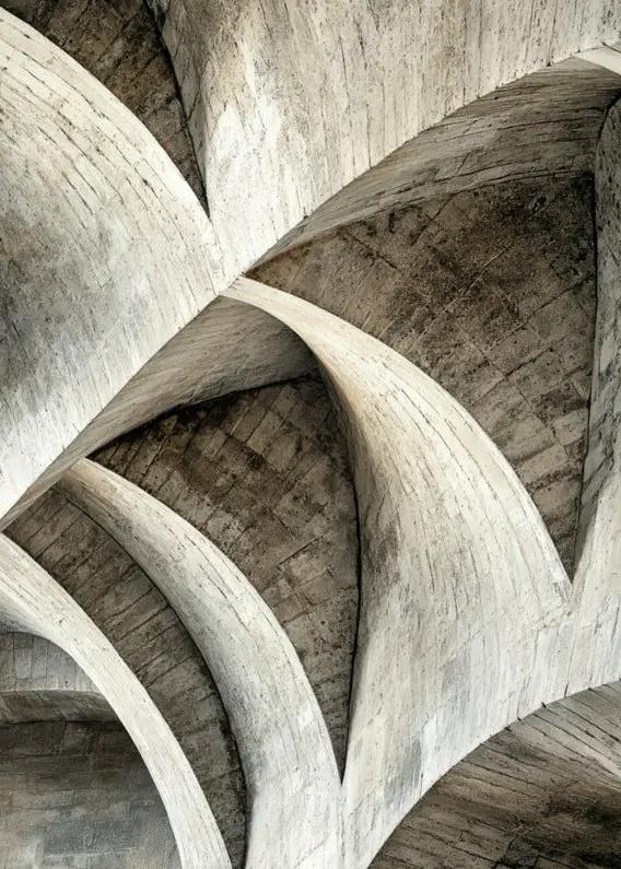 La Spirale de Béton — Affiche murale minimaliste gris taupe texture minérale — affiche murale minimaliste | Cassili-home