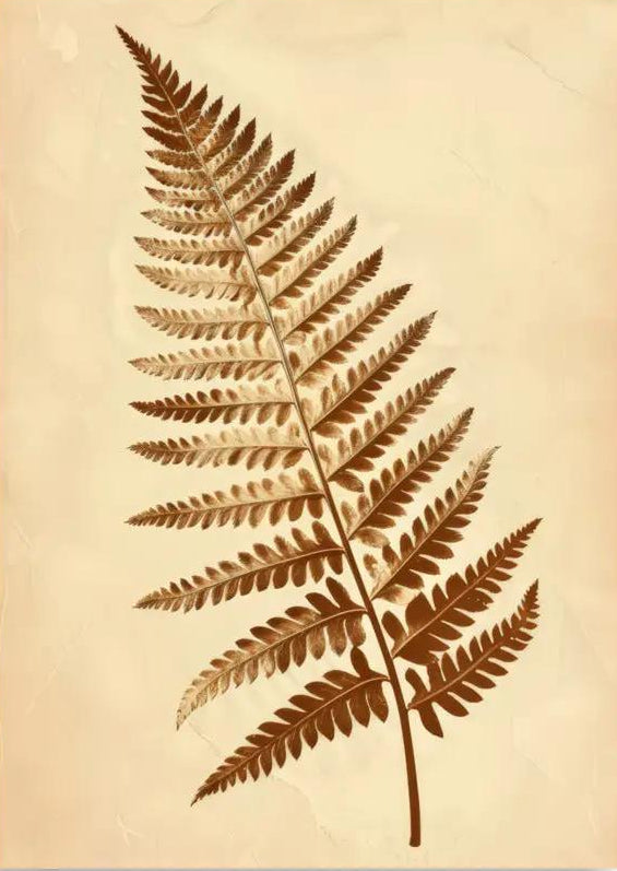 Felce Dorata — Poster da parete minimalista marrone beige botanico