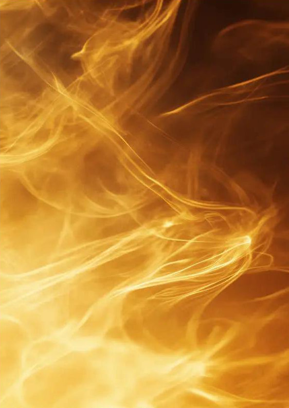 L’Âme du Feu — Minimalist väggaffisch gyllene bärnsten lågor