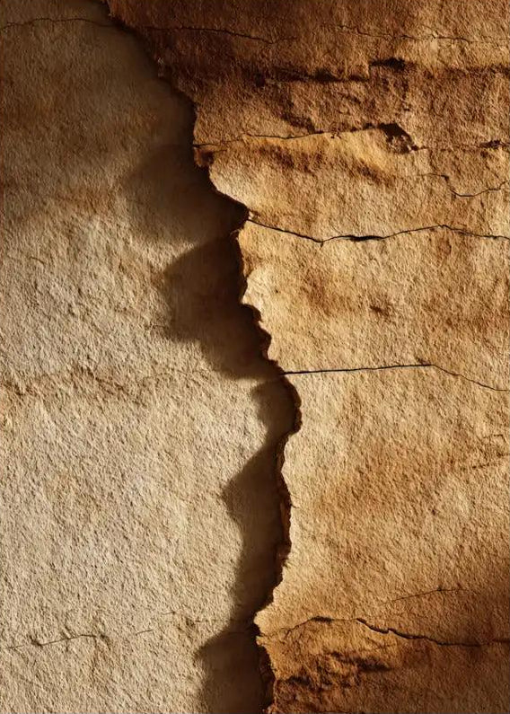 Sandstone Crevice — Minimalist wall poster, golden raking light
