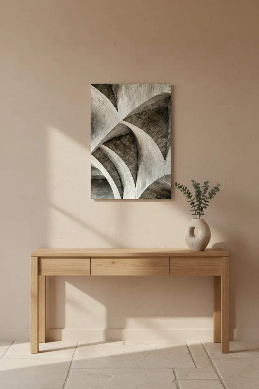 La Spirale de Béton — Affiche murale minimaliste gris taupe texture minérale — affiche murale minimaliste | Cassili-home