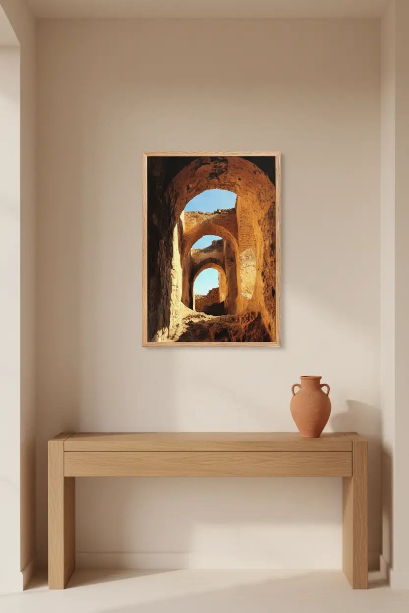 Les Ruines d’Or — Affiche murale minimaliste Ocre Architecture — affiche murale minimaliste | Cassili-home