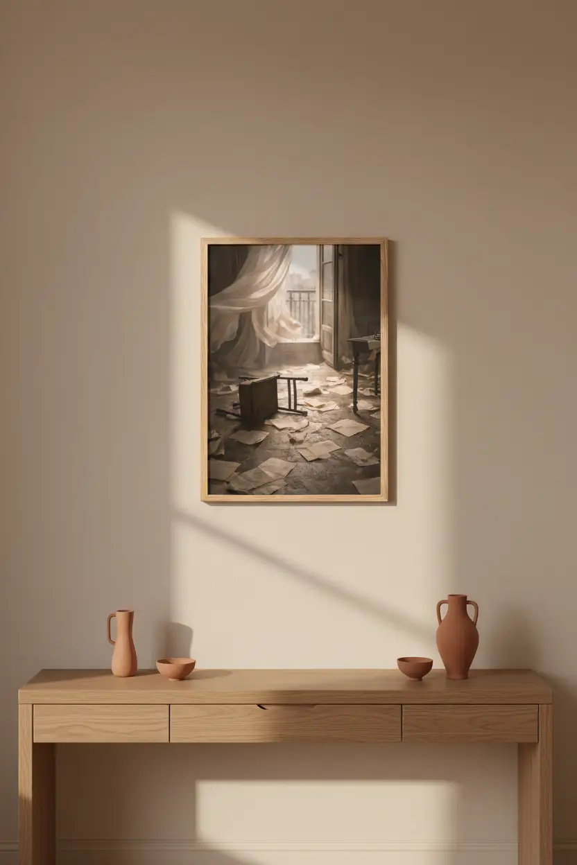 La Chambre Des Lettres — Affiche Murale Minimaliste Beige Lumière — affiche murale minimaliste | Cassili-home