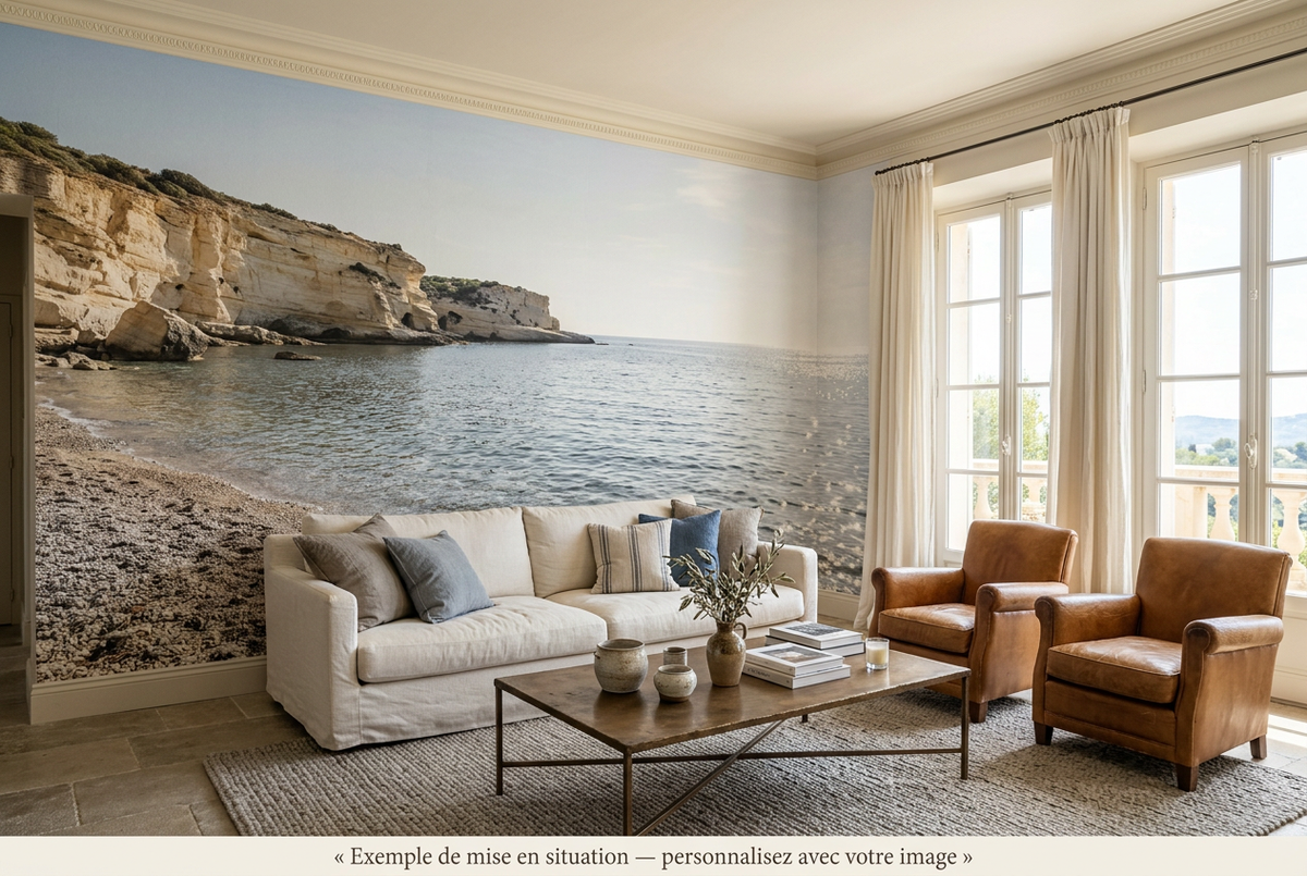 Exemple de papier peint avec paysage méditerranéen