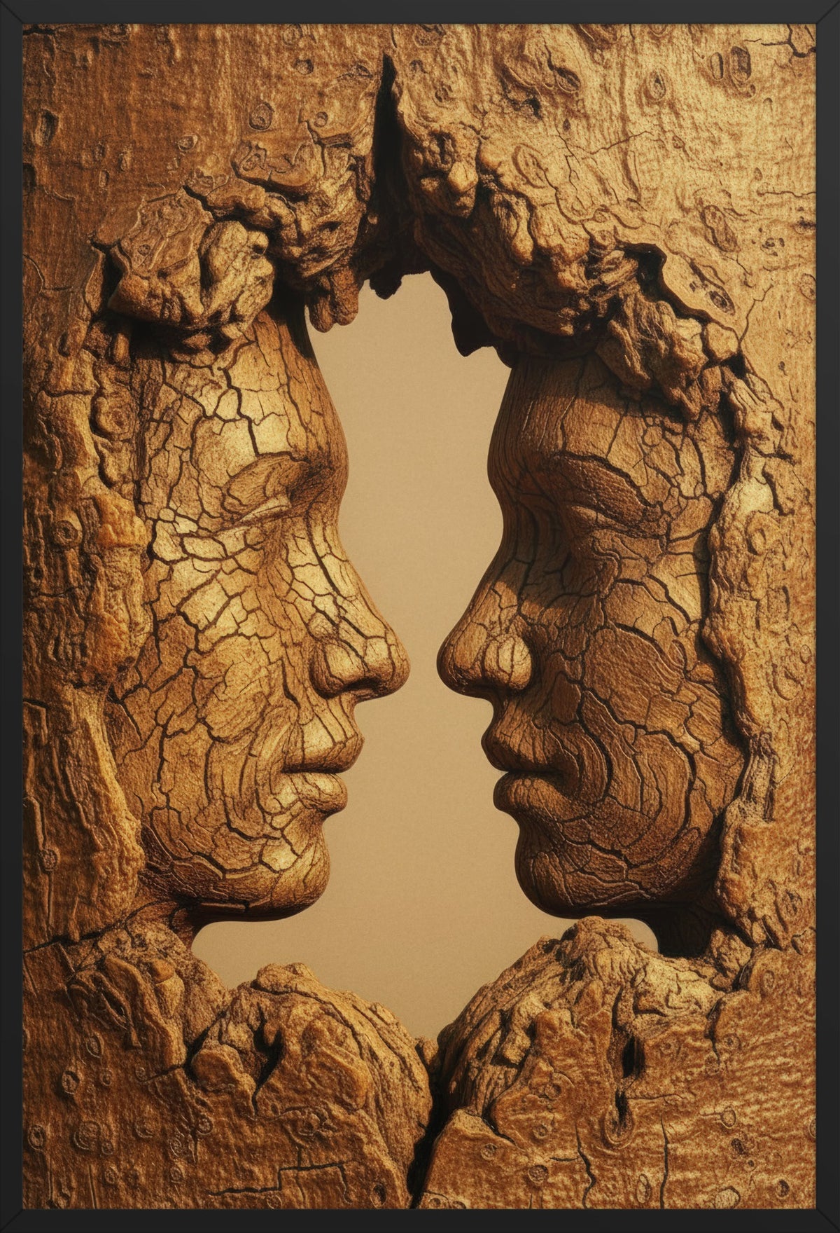 Face to Face — poster in a black frame, front view