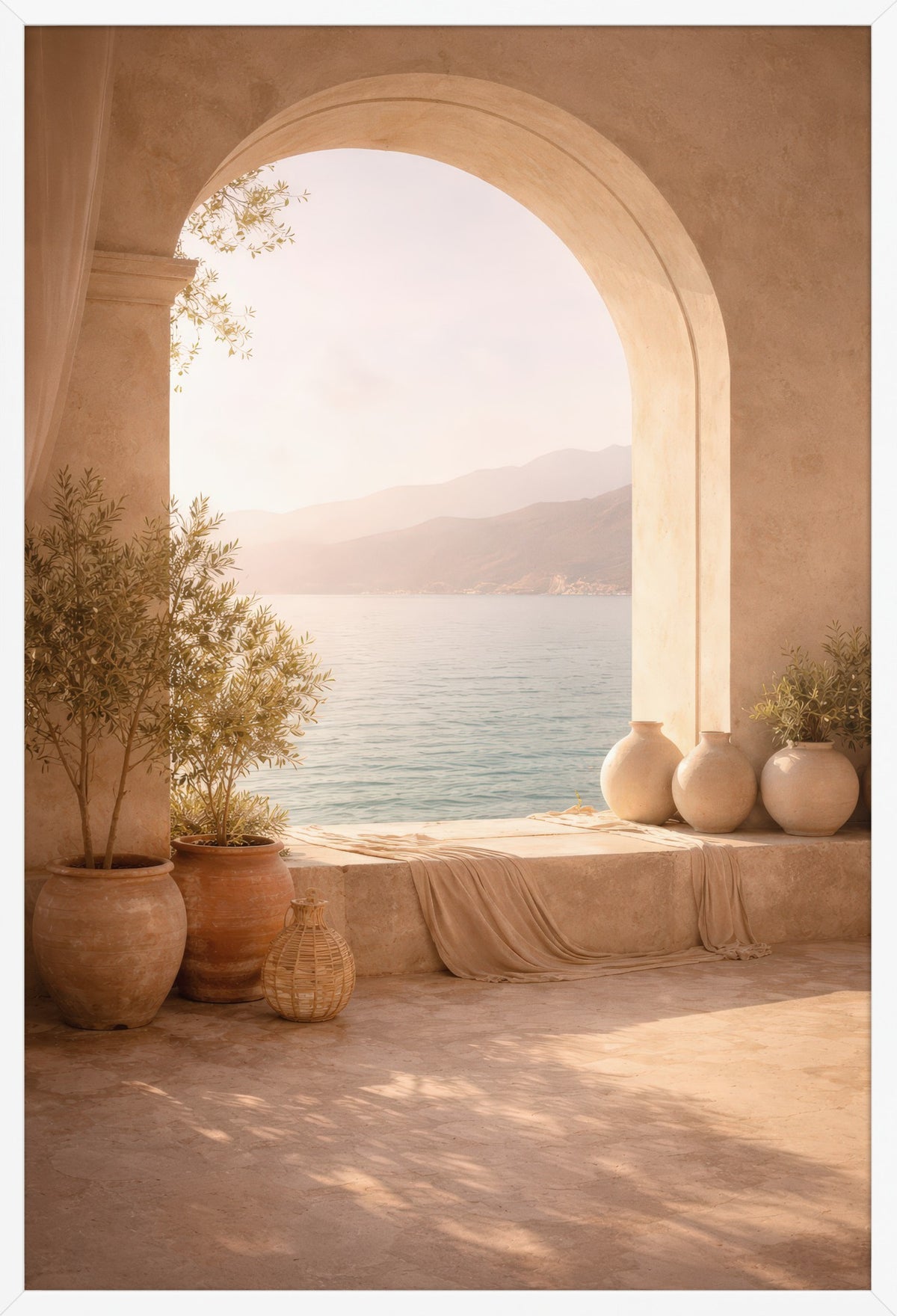 Mediterranean Horizon — poster in a white frame, front view