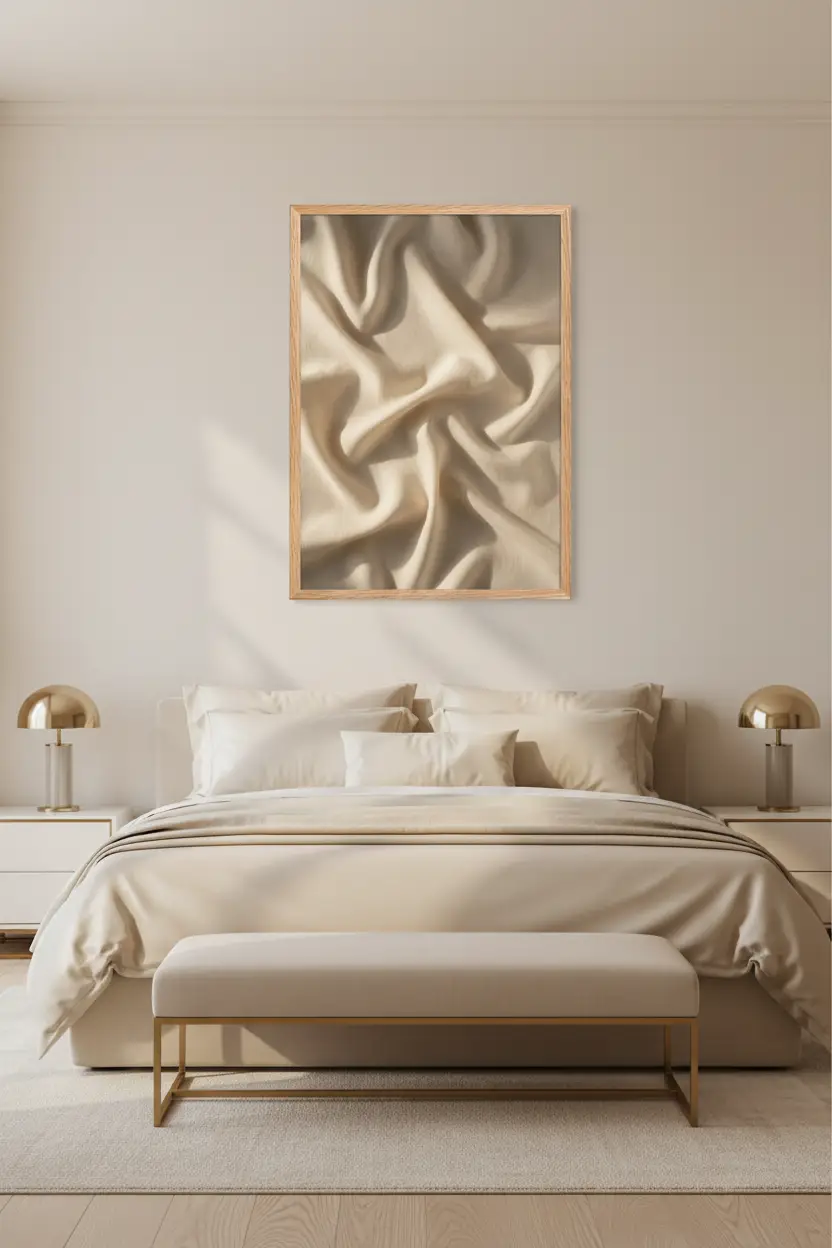 Drapé de Soie — Affiche murale minimaliste beige inspiration botanique — affiche murale minimaliste | Cassili-home