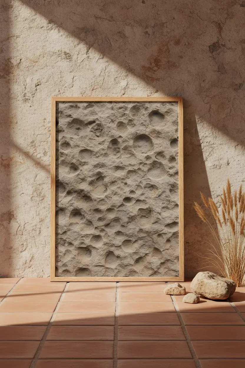 Pierre Alvéolée — Affiche Murale Minimaliste Beige Texture Minérale — affiche murale minimaliste | Cassili-home