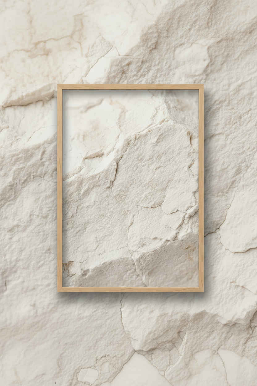 Calcaire Blanc affiche fusion pierre calcaire trompe l'oeil