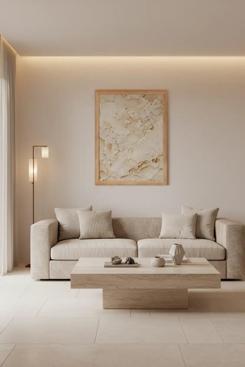 Calcaire Doré — Affiche murale minimaliste beige doré texture minérale — affiche murale minimaliste | Cassili-home