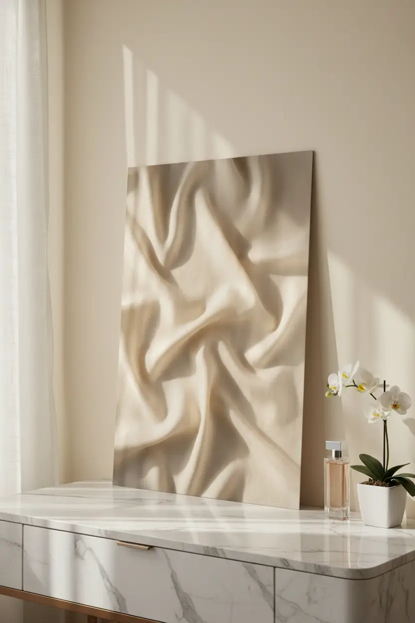 Drapé de Soie — Affiche murale minimaliste beige inspiration botanique — affiche murale minimaliste | Cassili-home