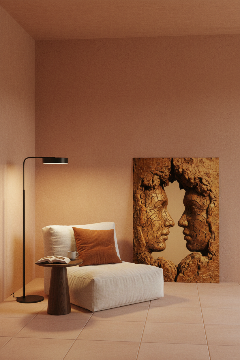 Face à Face — Lifestyle coin lecture terracotta | Cassili-home