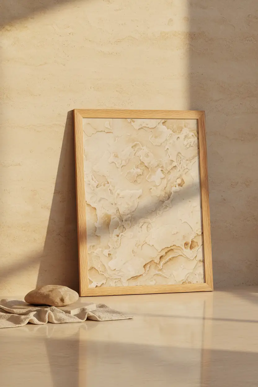Calcaire Doré — Affiche murale minimaliste beige doré texture minérale — affiche murale minimaliste | Cassili-home