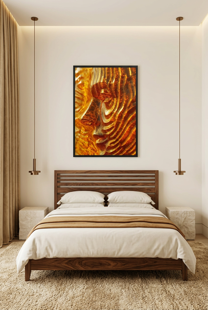 L'Ambre Vivant — Poster im schwarzen Rahmen im Schlafzimmer