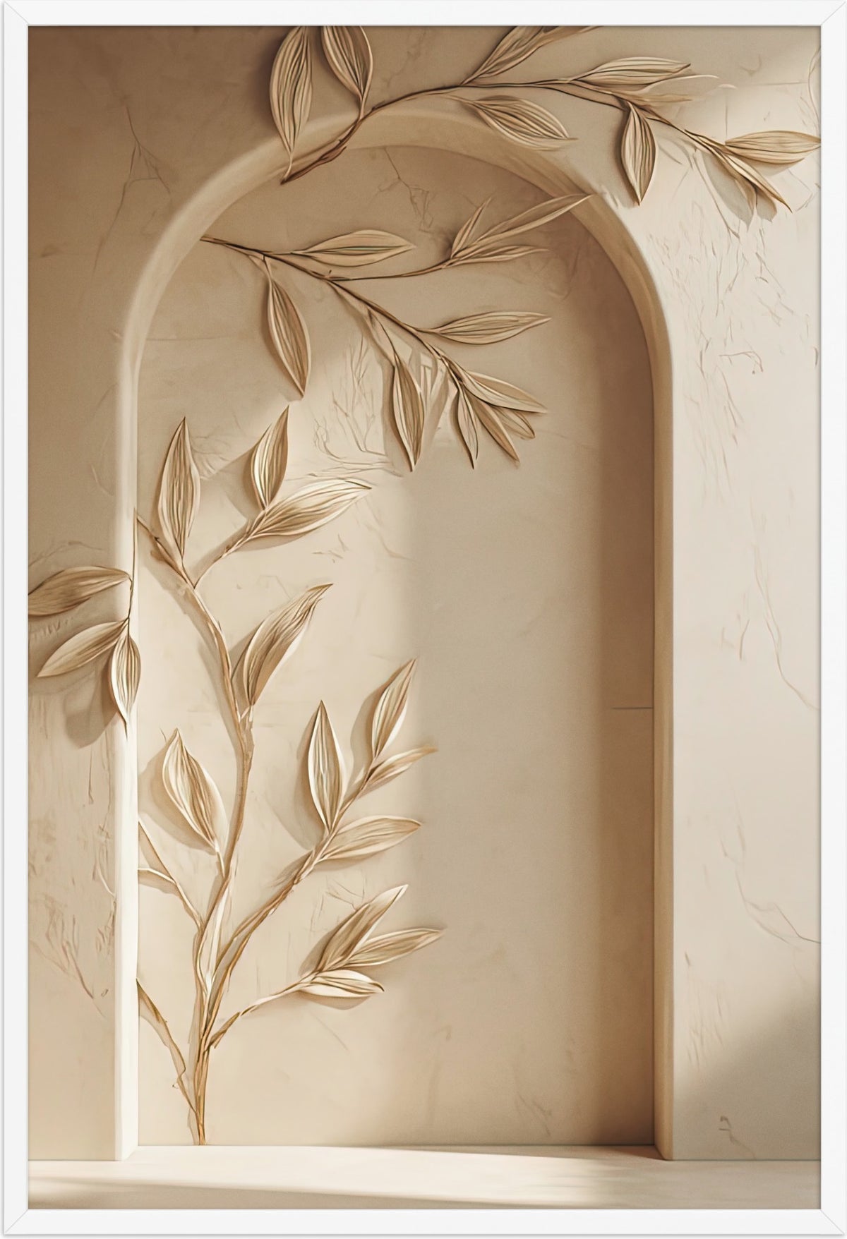 The Leafy Arcade — framed in white, 61 × 91 cm