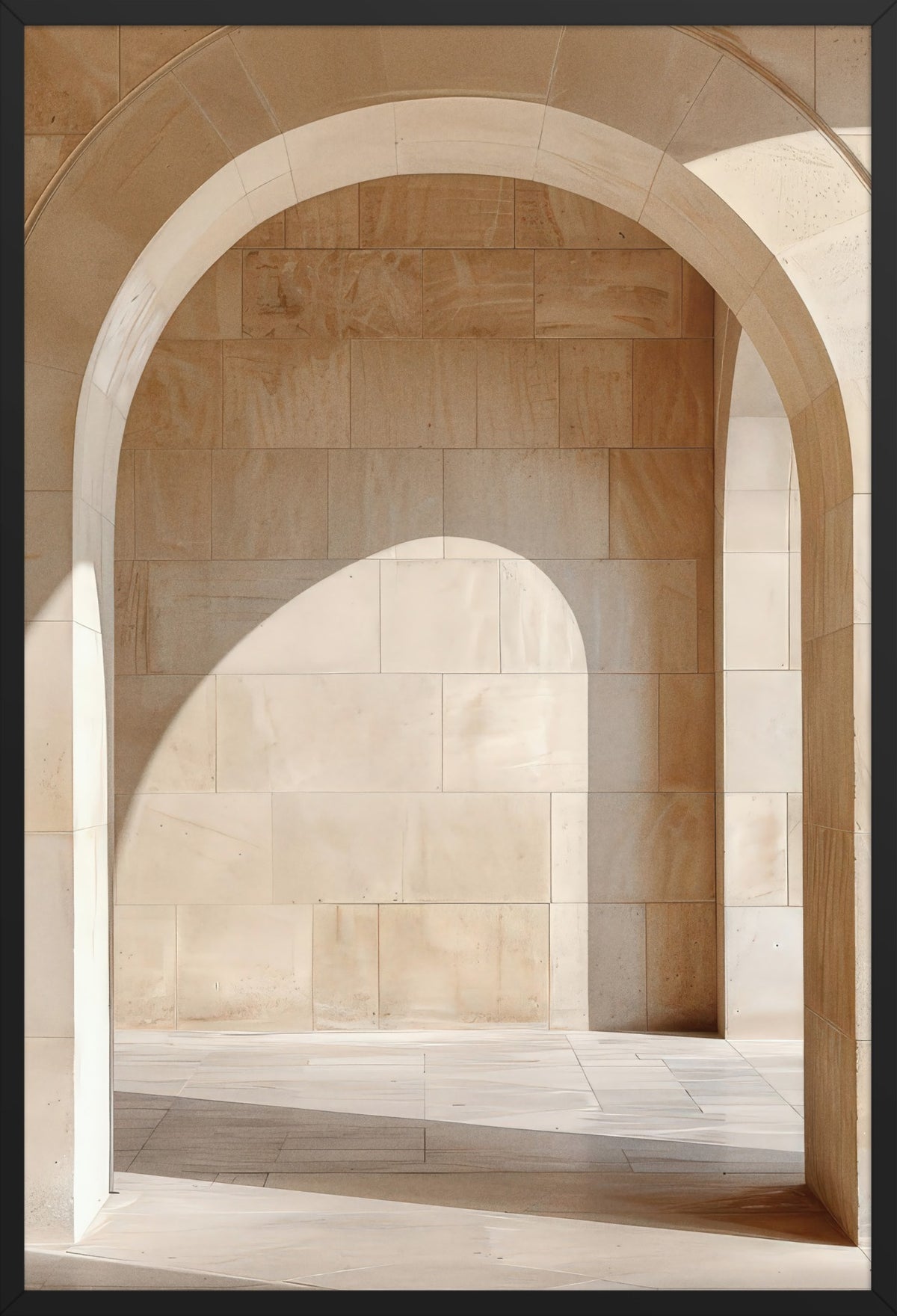 The Arch and Its Shadow — poster in a black frame, front view